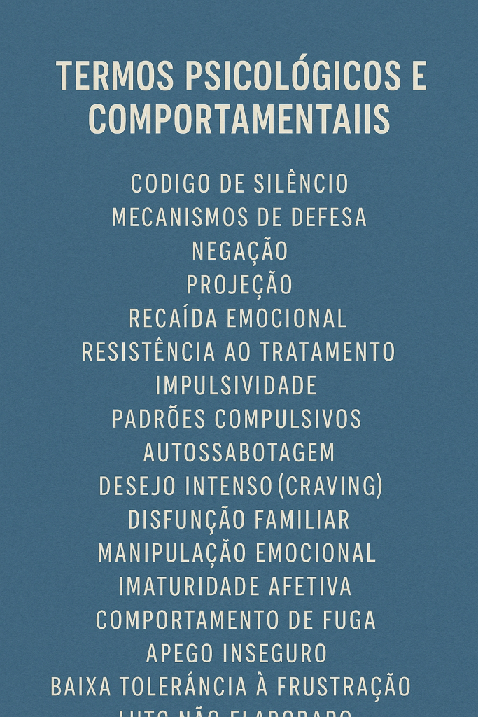 Foco: Termos Psicológicos E Comportamentais 4 Termos Psicológicos